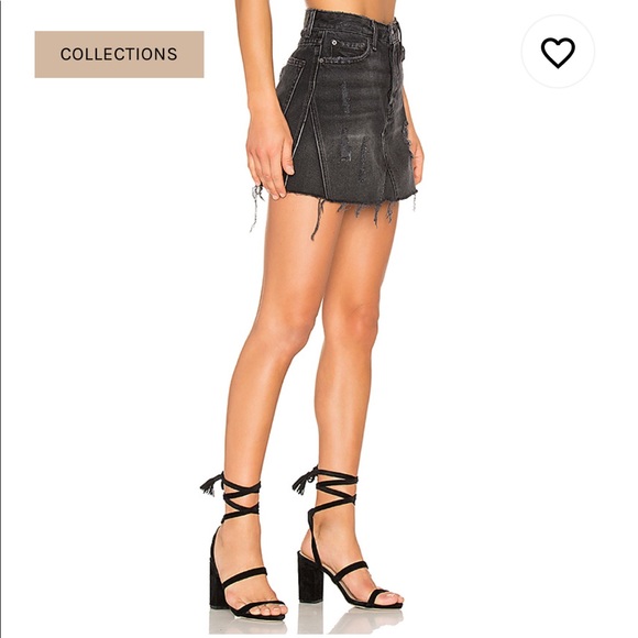 Grlfrnd Eva black denim hotel California skirt 25 - Picture 4 of 12